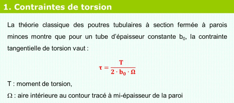 VERIFICATION A LA TORSION D UNE POUTRE Projets d étude CIVILMANIA