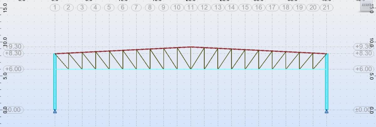 Dimensionnement d'un portique treillis de 40m