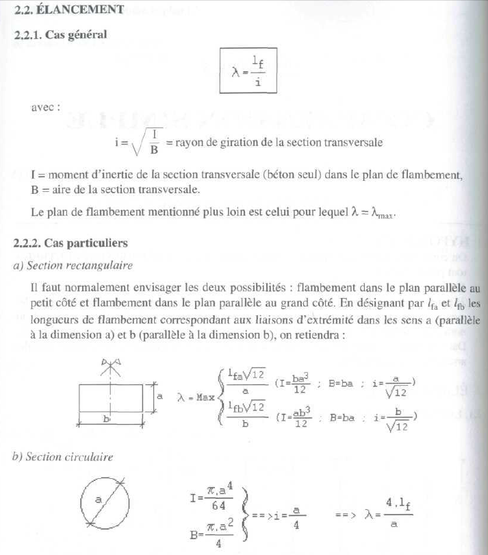 Longueur de flambement et coefficient d'elancement