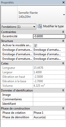 Revit (semelle excentré)