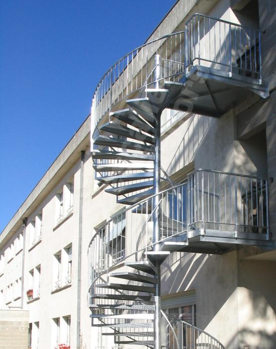 Détails, Plan Escalier Colimaçon De Secours Métallique