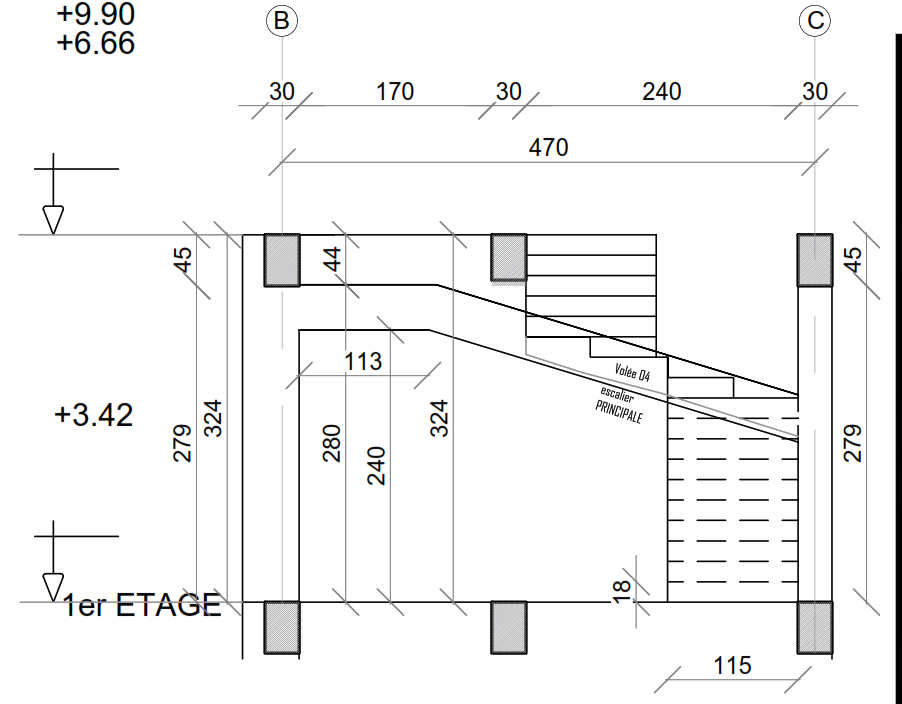 escalier sur trois appuis seulement ?? possibilité de le réaliser ?!!